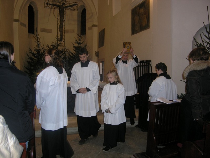 Katedrální chrám sv. Vavřince - půlnoční eucharistie - Vánoce 2011