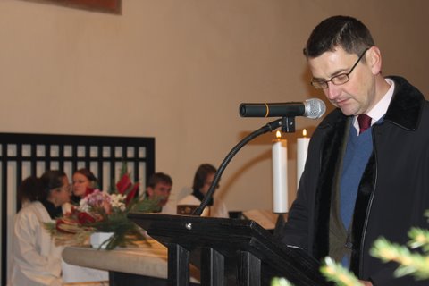 Katedrální chrám sv. Vavřince - půlnoční eucharistie - Vánoce 2010