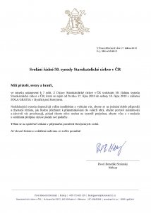 Svolání řádné
50. synody Starokatolické církve v ČR
