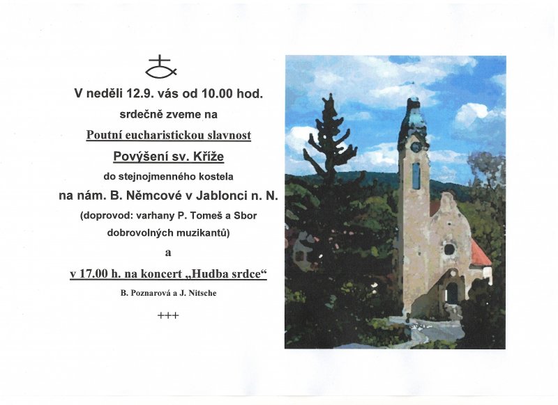 Pozvánka na pouť v Jablonci nad Nisou